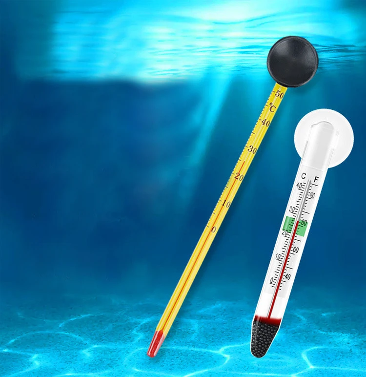 Fish tank accessories adsorption wall water thermometer clear aquarium fish tank glass thermometer