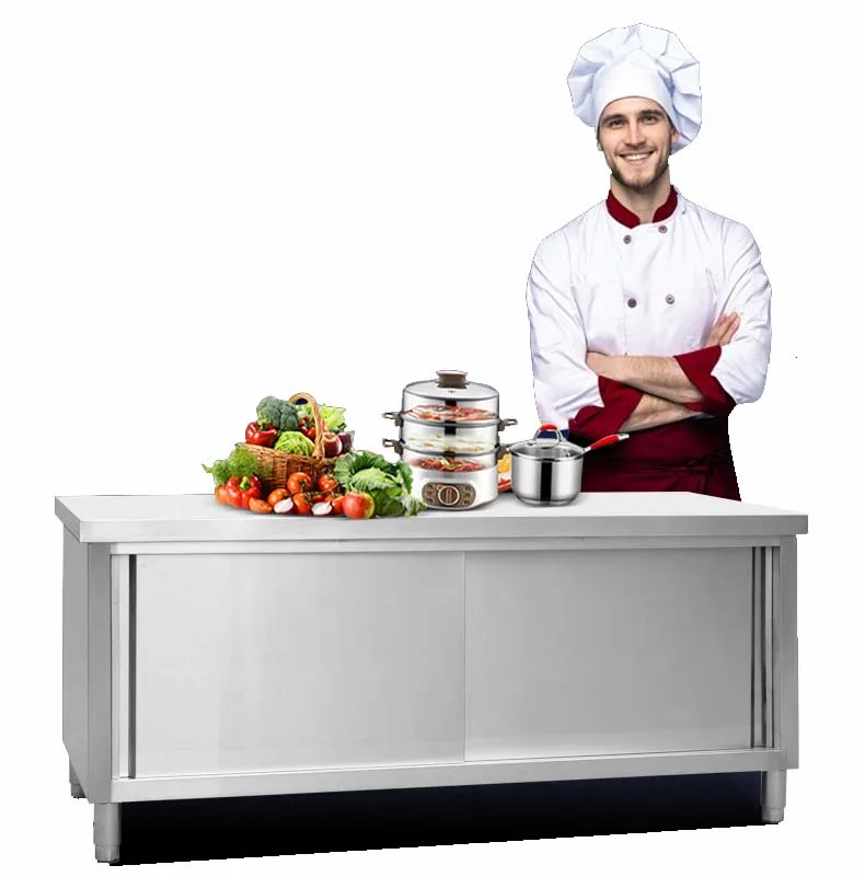 Hotel Restaurant Kitchen 304 grade Commercial Stainless Steel Food Preparation Work Table