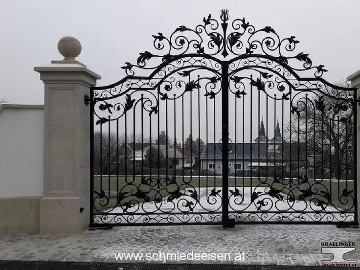 High Quality Models Wrought Iron Gates Double Main Door Exterior Iron Gate Price