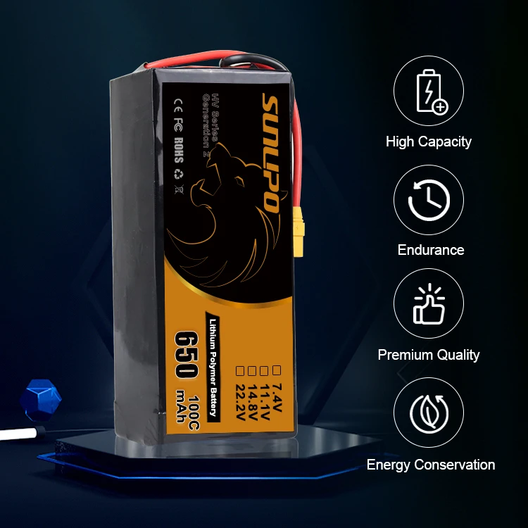 Sunlipo UAV Lipo Battery 4S 6S 14.8V 22.2V 850mAh 10000mAh 100C f22s pro 4k drone 2 battery for FPV drone