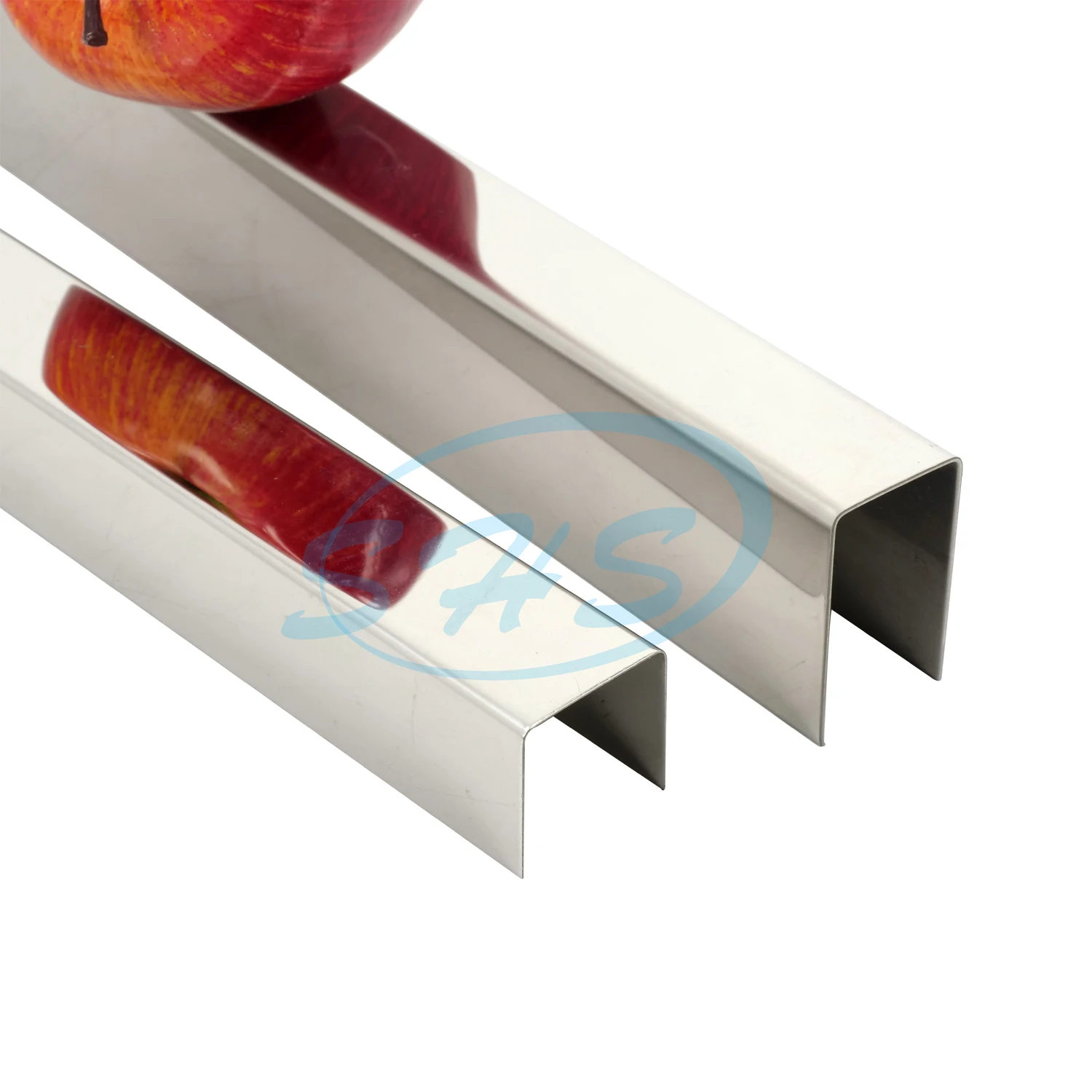 Ss 304 316 slot groove U Profile tube or pipe with mirror for indoor outdoor glass handrail railing U channel glass railing