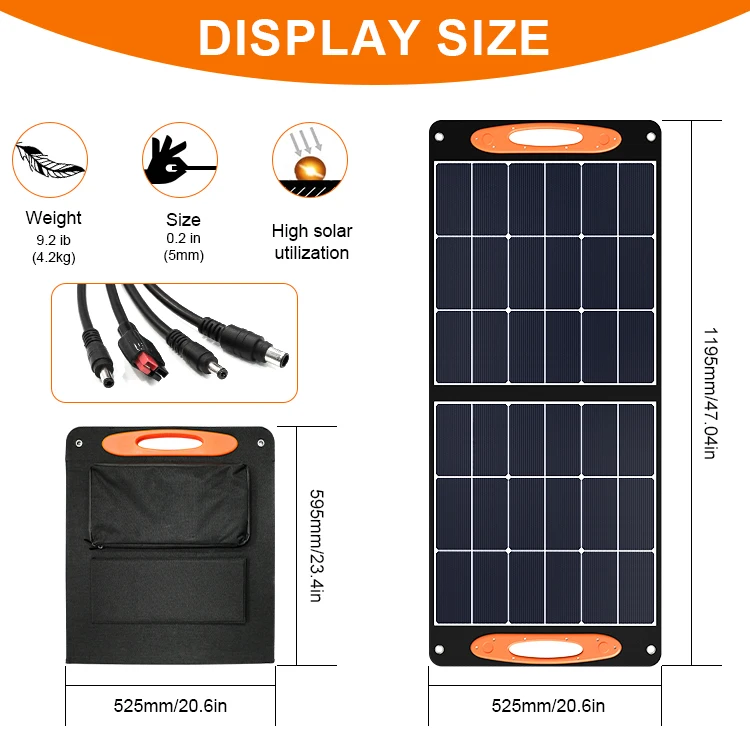 100w solar e bikes chargers foldable solar panel with usb c plug and charge for outdoor cycling adventure hiking backpack