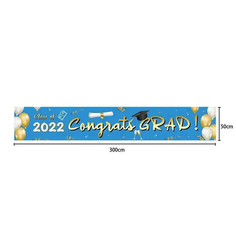 Graduation Season Theme Digital Printed 50CM x 300CM Courtyard Garden Banner Cartoon Patterned for Education