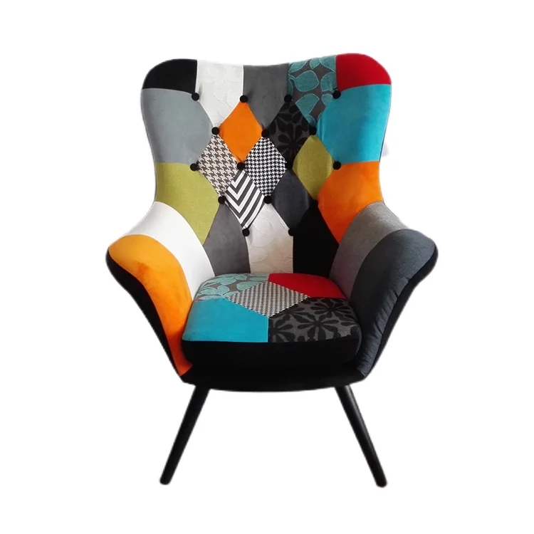 Оптовая продажа комнатный винтажный стул одиночная мебель роскошный лоскутный