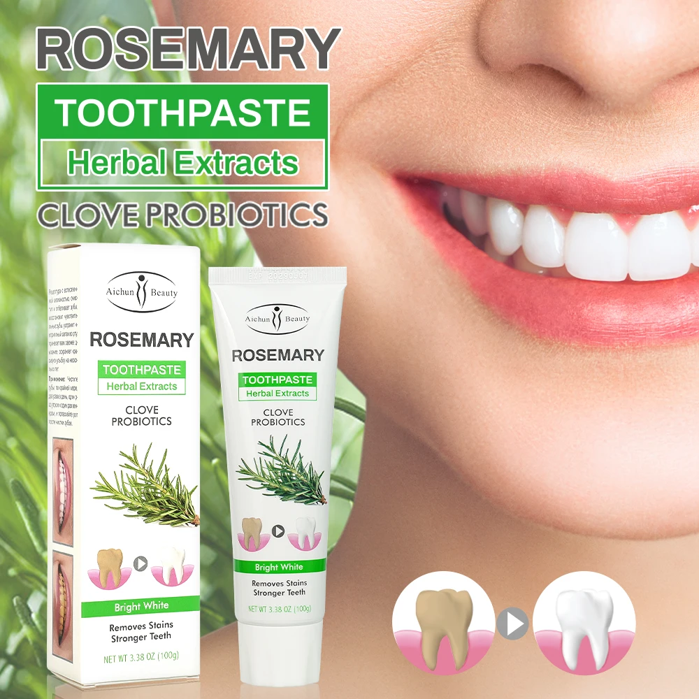 Aichun Quickly Stain Remover Probiotics Whitening Tooth Paste With Rosemary Probiotics Teeth Whitening Toothpaste Wholesale