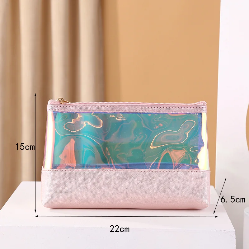 Laser Cosmetic Bags 4 Pieces Set Women Makeup Brush Case Transparent Beauty Pouch Make-Up Bag