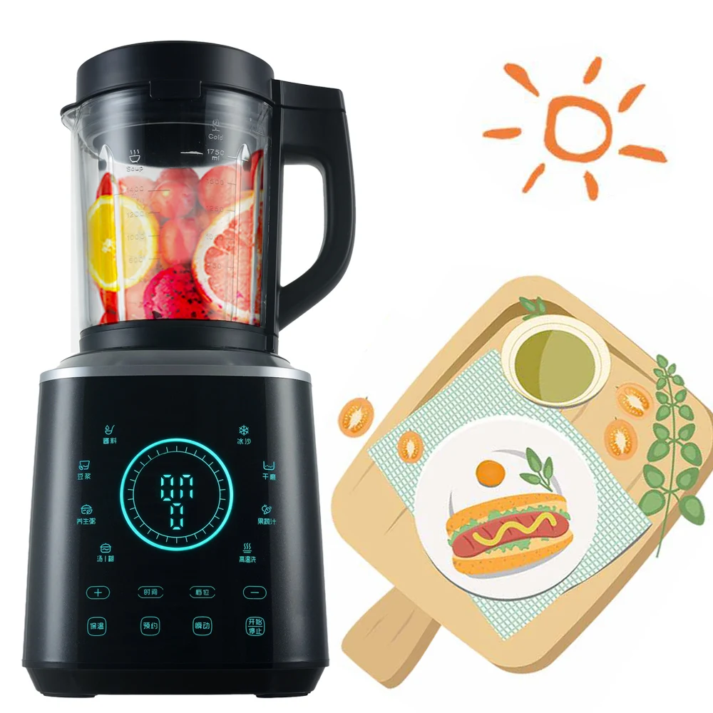 Multifunctional heavy duty commercial industrial food Processor Smoothie ice nutri glass super touch screen Blender