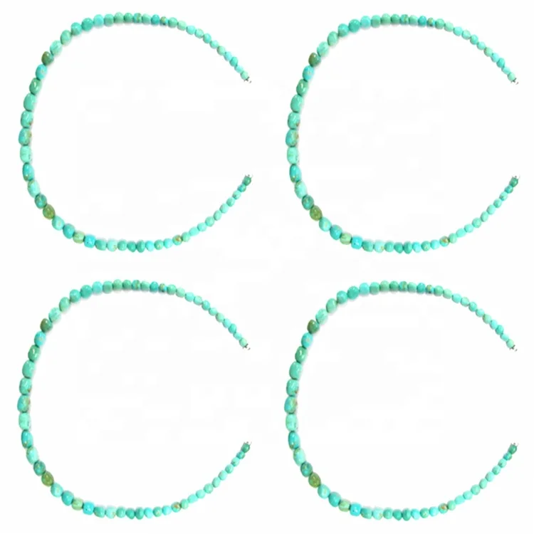 Round Arizona Turquoise Stone Necklace Gemstone Turquoise Beaded Necklace