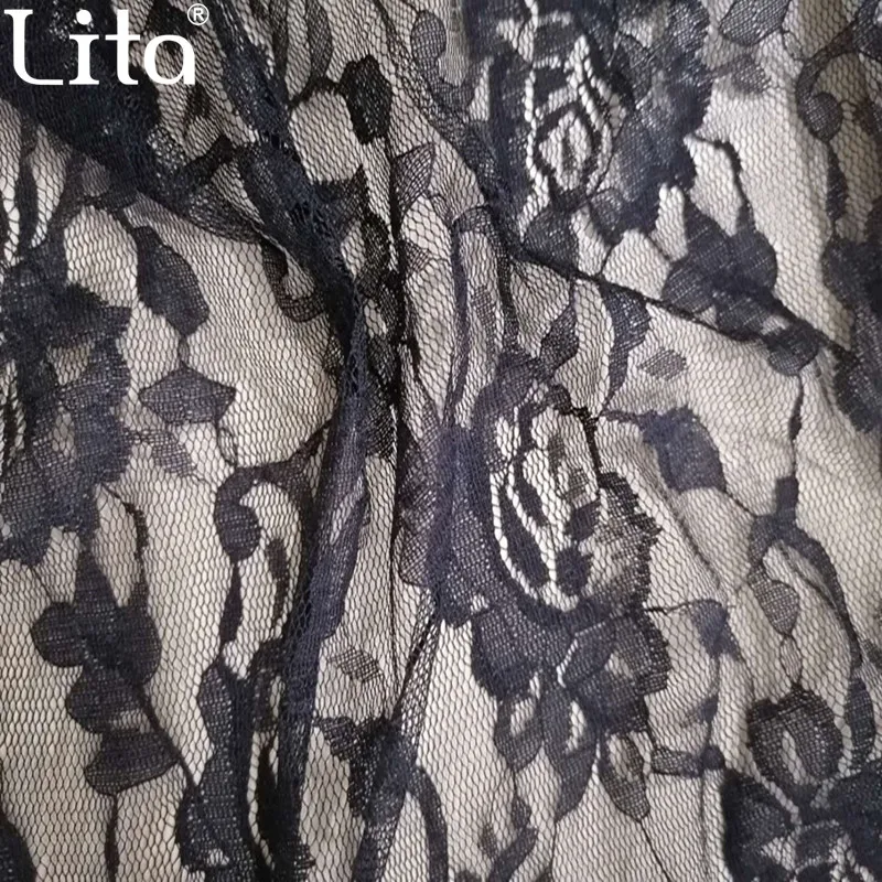 Оптовая продажа, 100% нейлоновое кружевное платье, сари с вышивкой, Черная кружевная ткань