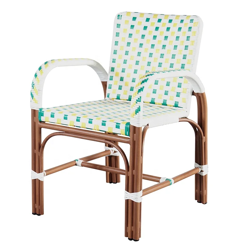 Cheap Stackable French Patio Restaurant Cafe Dining Furniture Outdoor Rattan Parisian Bistro Chairs