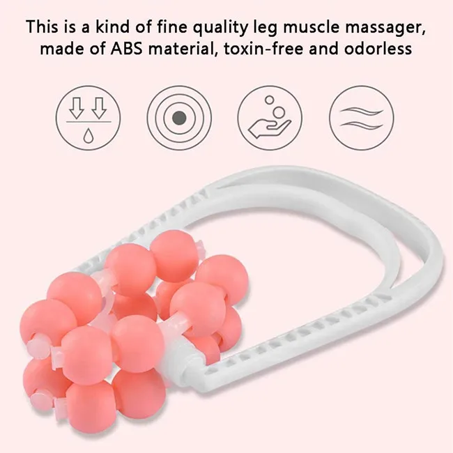 
Body Shapely Roller Yoga Fitness Ring Muscle Relaxation Massage Stick 16 Roller Ball Cellulite Leg Slim Massager 