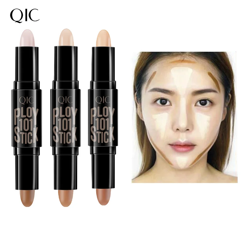Top seller Double head contour stick 3D face brighten skin colour highlight stick waterproof oil-control concealer