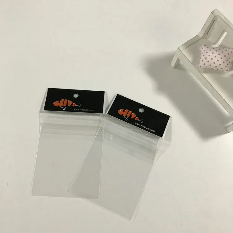 Yiwu cheap transparent header opp plastic bag with card for things