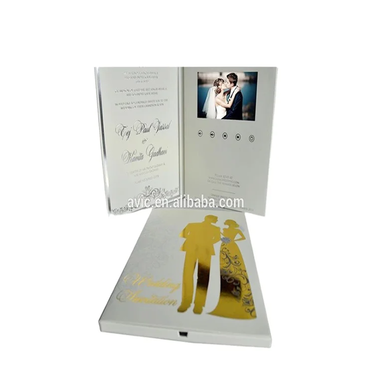 invitation card wedding CMYK printing matt or gloss, UV, foil, emboss 7inch A5 wedding invitation card luxury