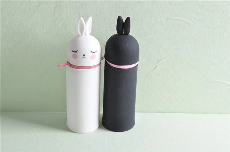 Bunny Shape Silicone Pencil Case Back To School  Stationery Pen Holder