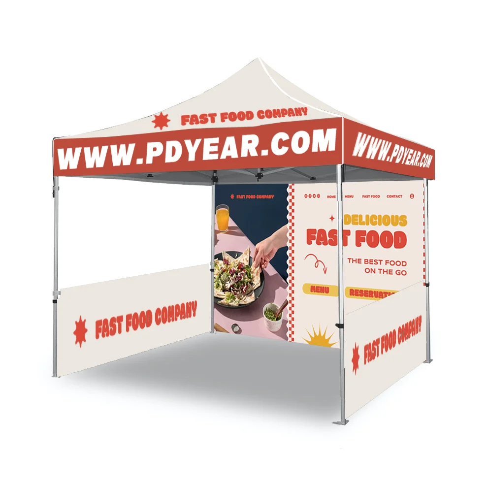 Custom Manufactured Logo Fair Aluminum Frame Heavy Duty 3m X 3m 10x10 Foldable Outdoor Gazebo Tent With Wall For Trade Show