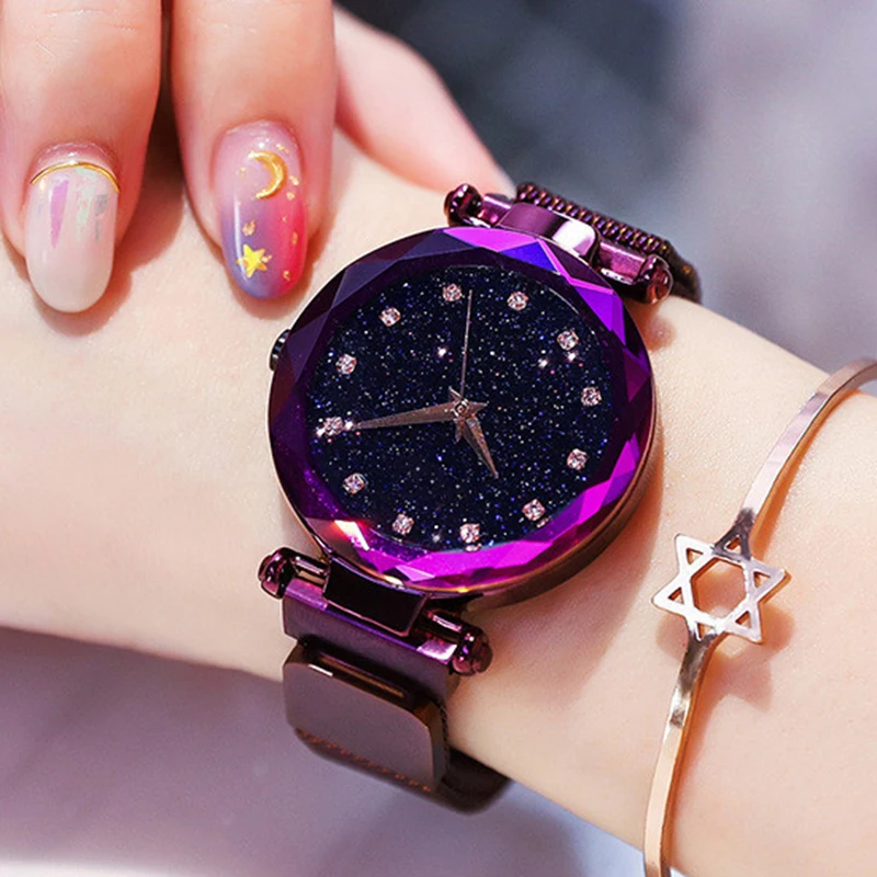 
Luxury Women Watches Magnetic Buckle Starry Sky Female Clock Quartz Wristwatch Fashion Ladies Wrist Watch Relogio Feminino 