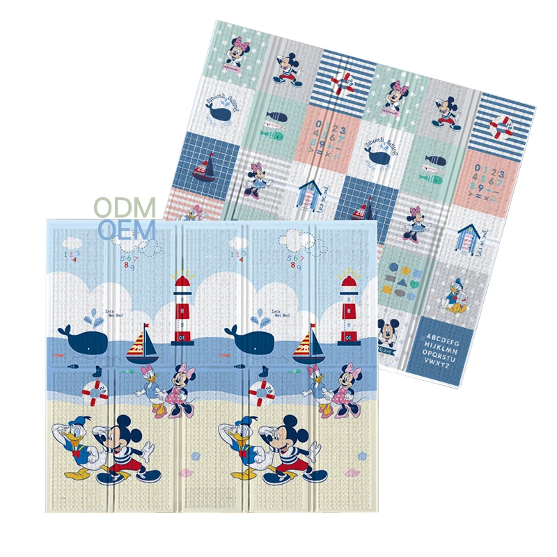 baby bla nket foot print walking learning play and easy foldable washed kids baby play xpe foam play mat custom printed baby mat