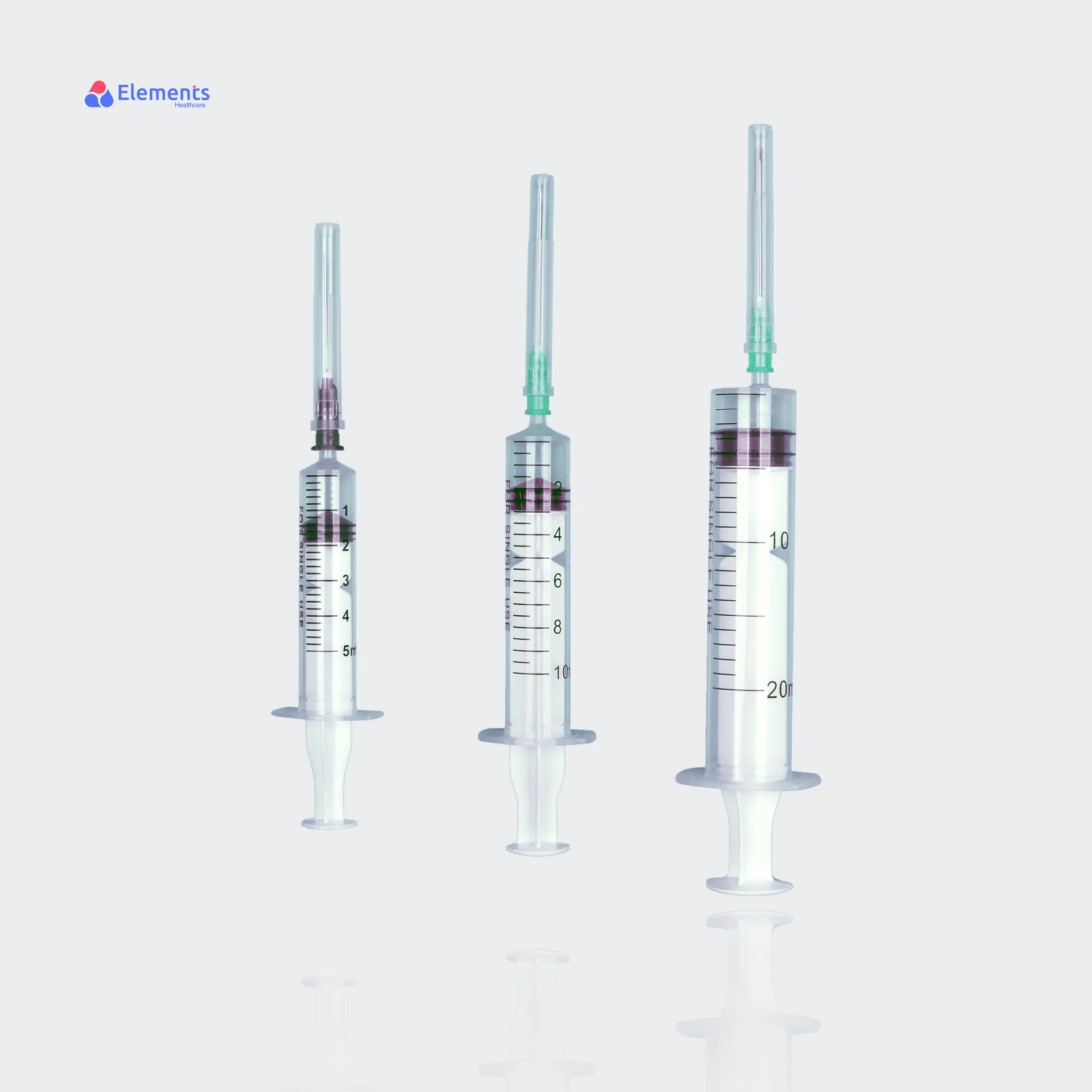 Medical Disposable Injection 3 Parts Luer Lock Syringe  2 Parts Luer Slip Syringe with EO Stabilized