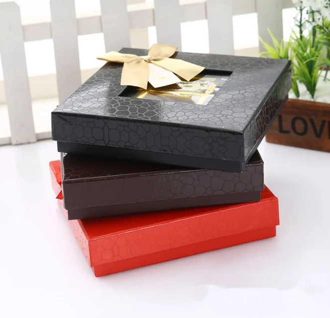 Elegant customize printed red chocolate box gift packaging paper box with divider and pallet
