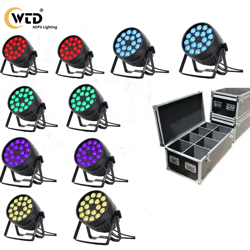 AOPU Aluminum Alloy Akku Led Par 18*18 RGBW 6IN1 Dj Equipment Flight case For Led Par Light