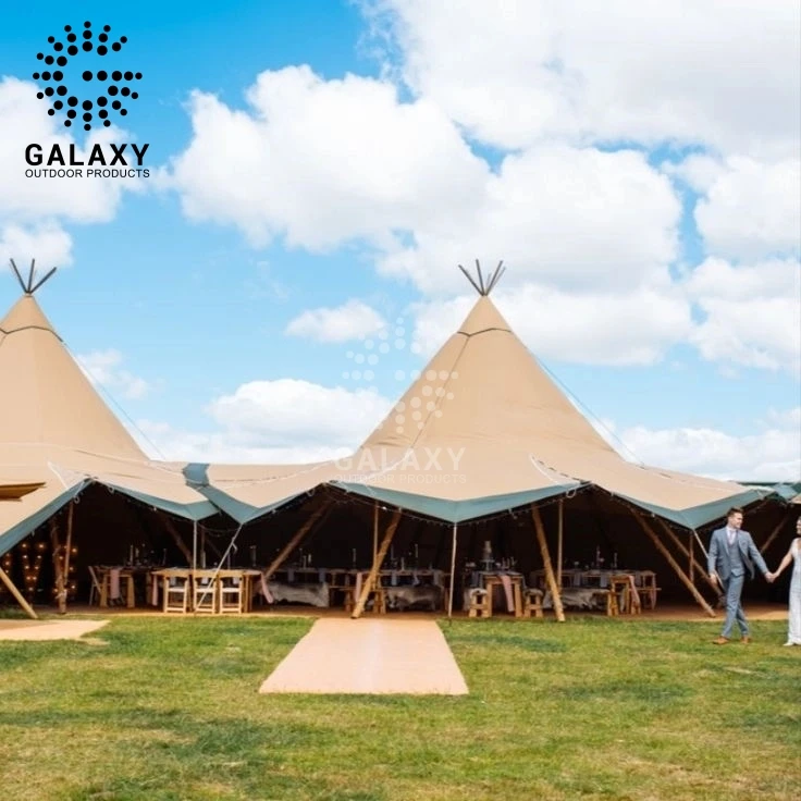Heavy Duty Custom Romantic Indian Tent Mildewproof and Waterproof Glamping Luxury Safari India Teepee Tent