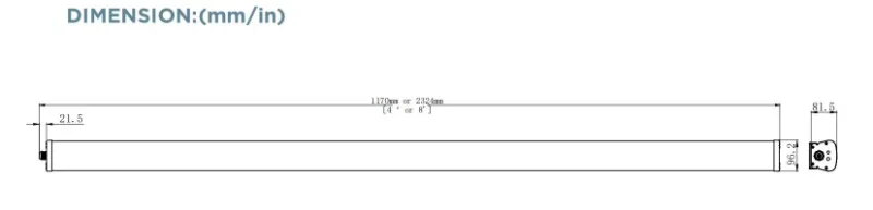 ETL IP65 LED Vapor Tight Fixture 120W/96W/64W  Adjustable  Adjustable 3500K/4000K/5000K Adjustable 0-10V Dimming