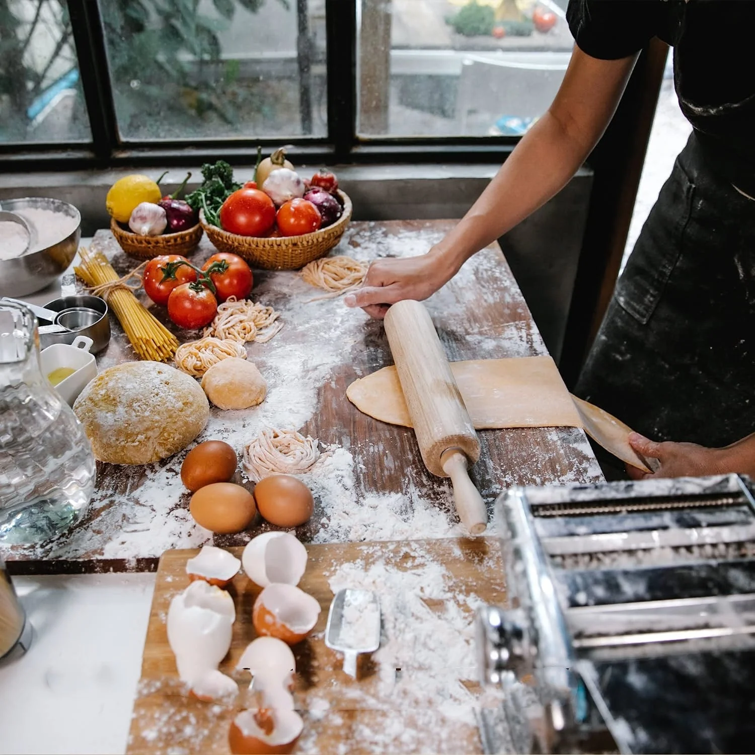 Cookies Wood Rolling Pin Economy Kitchen Cooking Handles Pattern Bamboo Wooden Custom Dumpling Embossed Oak Blue Pins Engrave