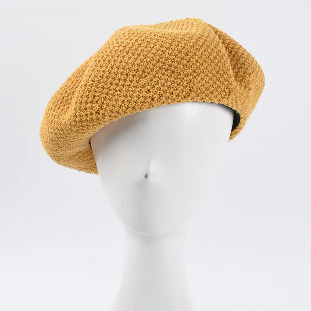 Wholesale Imitated Linen Knitted Beret Hat for Women Lady Fall Autumn Spring Summer Fashion