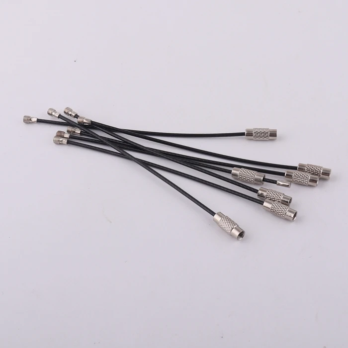 black stainless steel cable wire key ring loop keychain