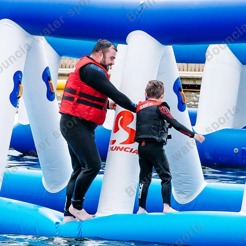 Free Customized Swimming Pool Inflatable Floating Aqua park Water Play Equipment Adventure Park From Bouncia For Sale