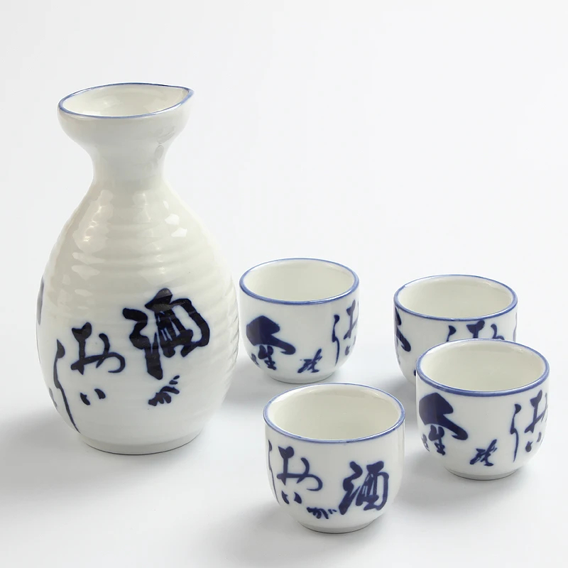 Japanese cuisine chinaware&porcelain sake set sake cup&bottle white porcelain Sake Set for Gift GK-0038-1