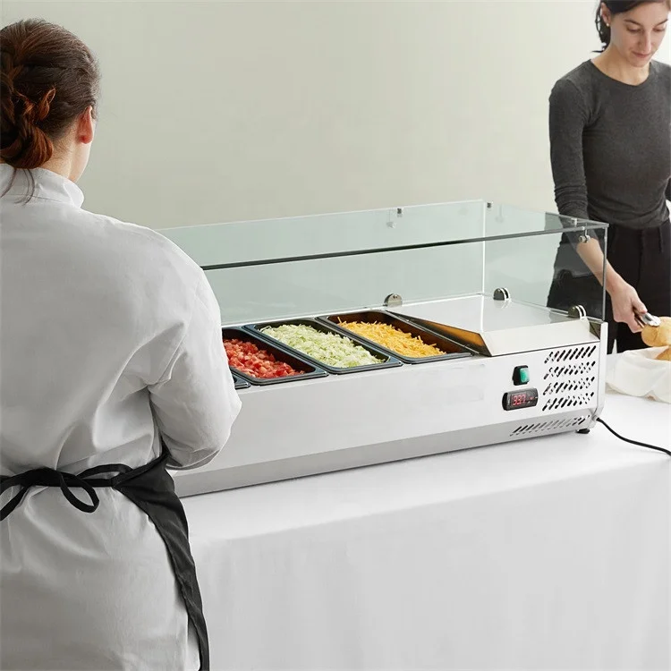 Commercial Refrigerated Salad Bar on Top of Counter