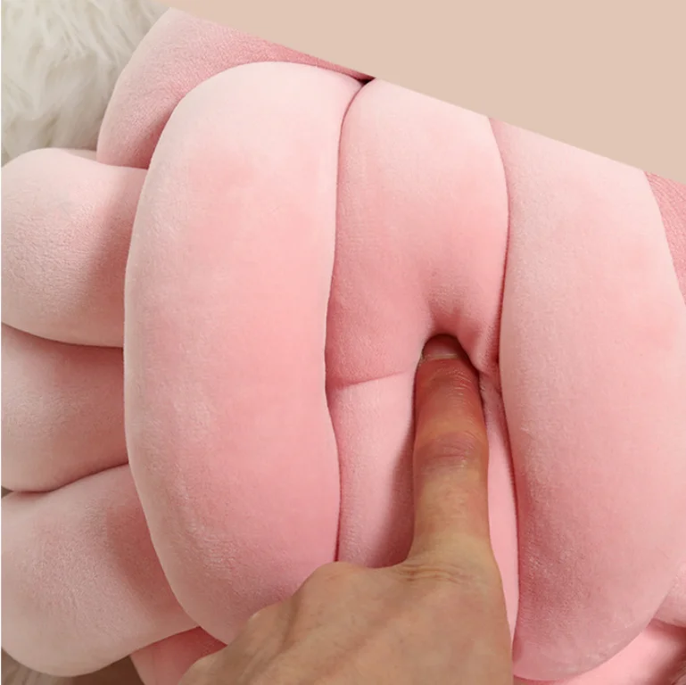 Hot Sale Multicolor Handmade Velvet Knot Cushion Ball Soft Fabric Round Throw Pillow for Home Hotel Airplane Decor