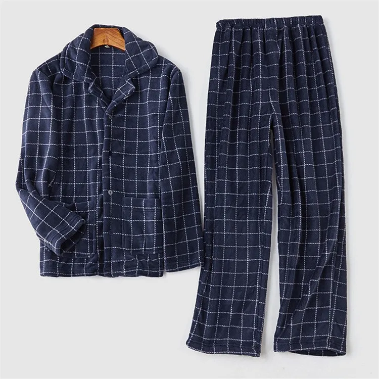
Wholesale Luxury Comfortable Smooth Vintage Nightgowns Homme Mens Flannel Pyjama 