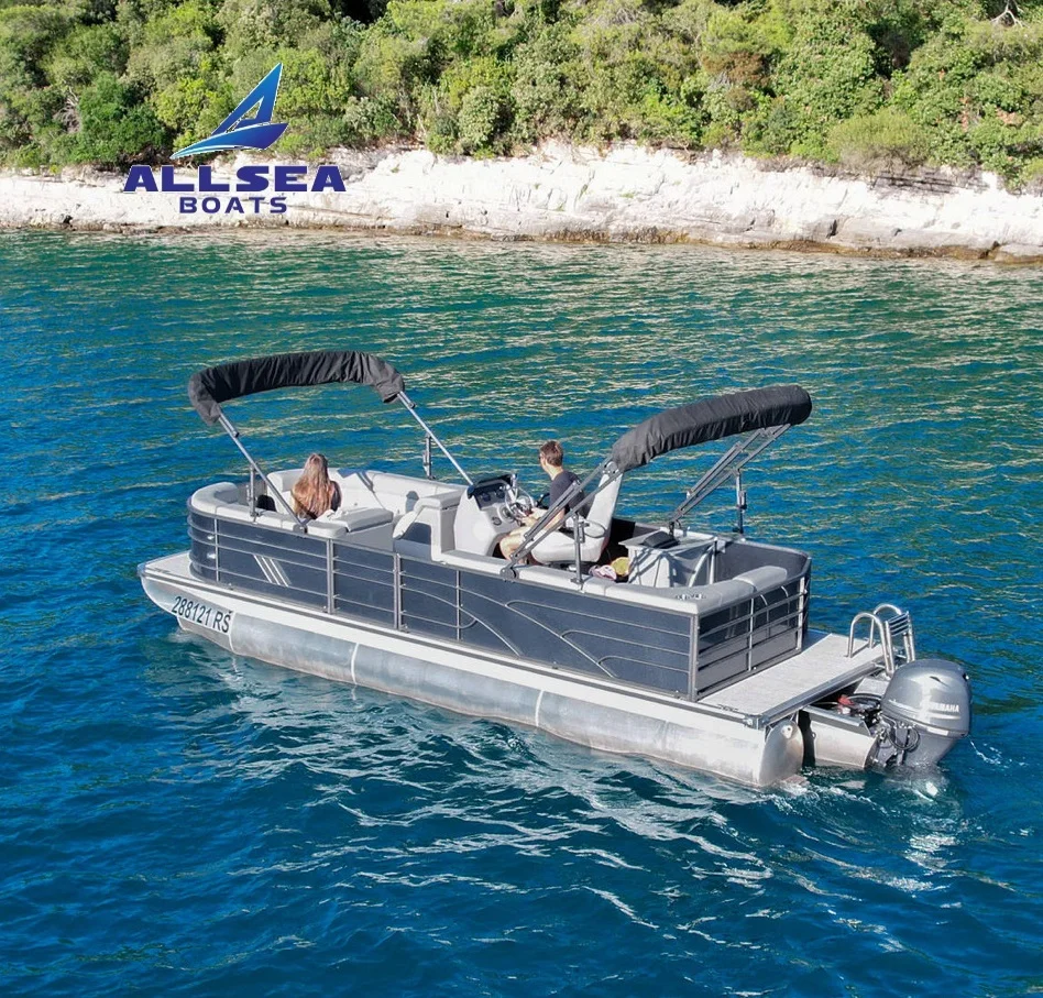 sport relaxing leisure boat Party barge lake fishing pontoot boat with comfy sofa For Sale