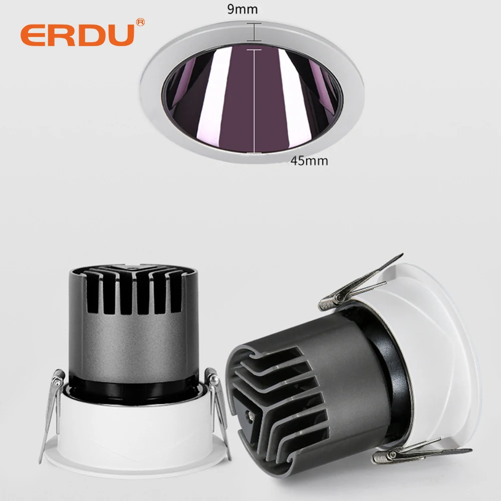 ERDU Recessed Mounted Round Spotlight 12w Led Downlights Spotlight Smart Home Light