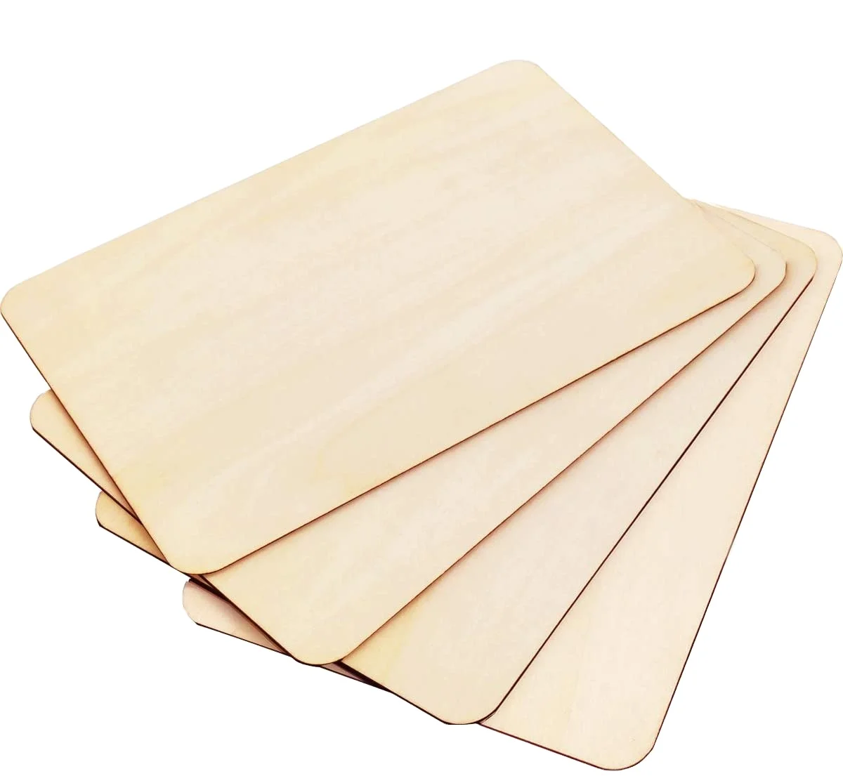 2.5*3.5inch Blank Wood Squares Wooden Cutouts Pieces Unfinished Round Corner for DIY Arts Craft Project Home Decor Laser Cutting