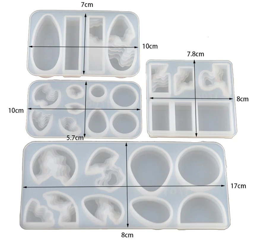 163 PCS hot sale resin mold set for decoration crystal pendant necklace Jewelry Silicone Mold kit