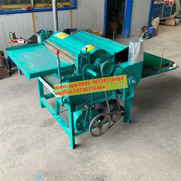 cotton wool rolls making machine cotton fibers carding machine old cotton opening rolling machine for clothes recycling