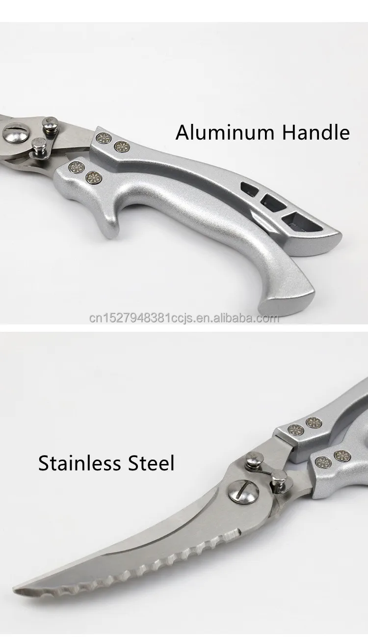 Multi function Kitchen Shear 3Cr13 Stainless Steel Scissors Cut Chicken Poultry Fish Meat Vegetables Self locking