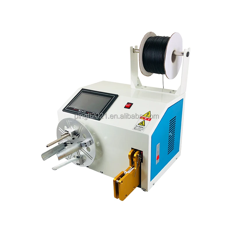 PFL-1080A High speed desktop Semi automatic electrical power cable roll packing cable winding and tied machine