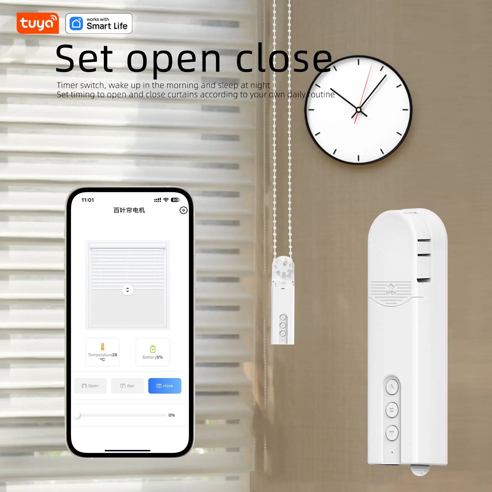 Tuya Remote Control Blackout Roller Blinds Smart Motorized Electric Window Indoor  WiFi Google Alexa Automated Roller Blinds