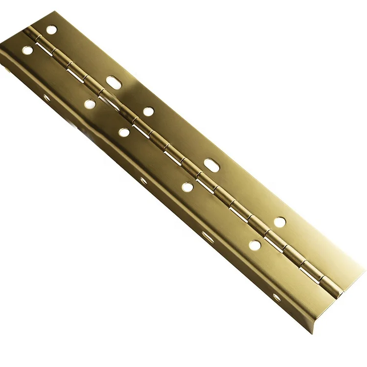 Manufacturer custom brass plating part wrapped slotted gold piano hinge
