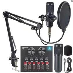 LM800 microphone condenser studio microfonos karaoke bm 800 bm800 usb recording micro phone mikrofon wired set v8 v8s sound card