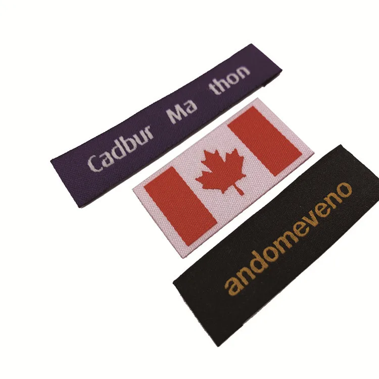 
Garment Accessories Fashion Custom Brand Name 100% Polyester Machine Woven Wash Care Labels And Neck Tags 