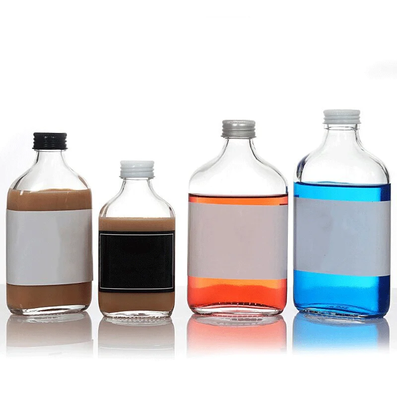 50ml 100ml 200ml 250ml 350ml  500ml Clear Juice Glass Bottle for Juice Beverage Drinks Milk