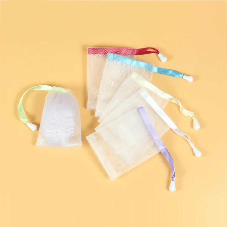 Factory Price Customized Small Drawstring Mesh Loofah Soap Bag Have Our Own Production And Mold R & D Team