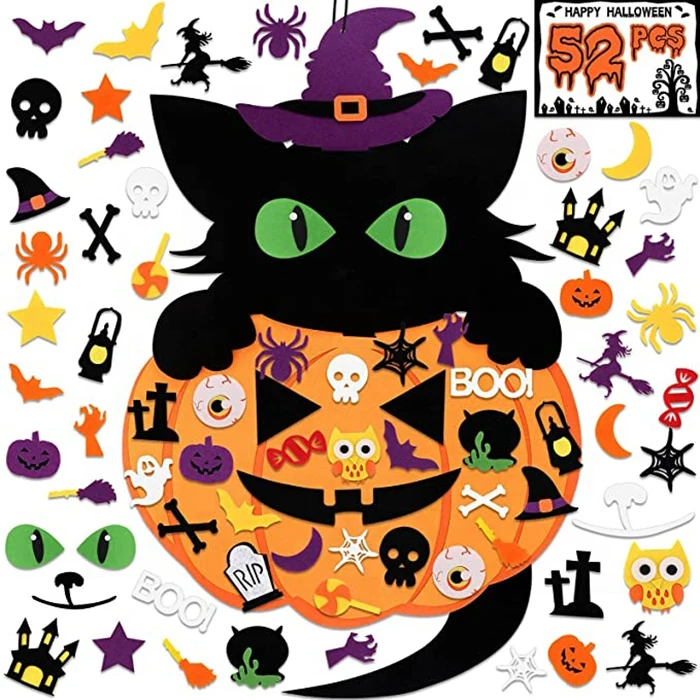 2022 Halloween DIY Pumpkin Cat Felt Set decoration toys