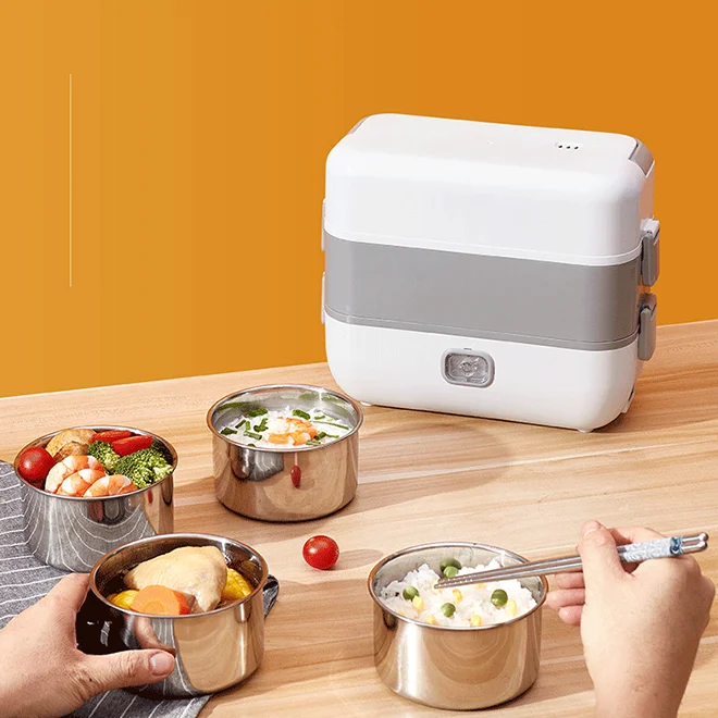 Electric Heated Lunch Box Portable Bento Boxes Heating Heater Food Warmer Container Heater Rice Container